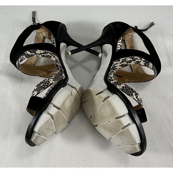 L.A.M.B Open Toe Platform Leather High Heel Stiletto Sz6M Stunning Gorgeous - Picture 8 of 12